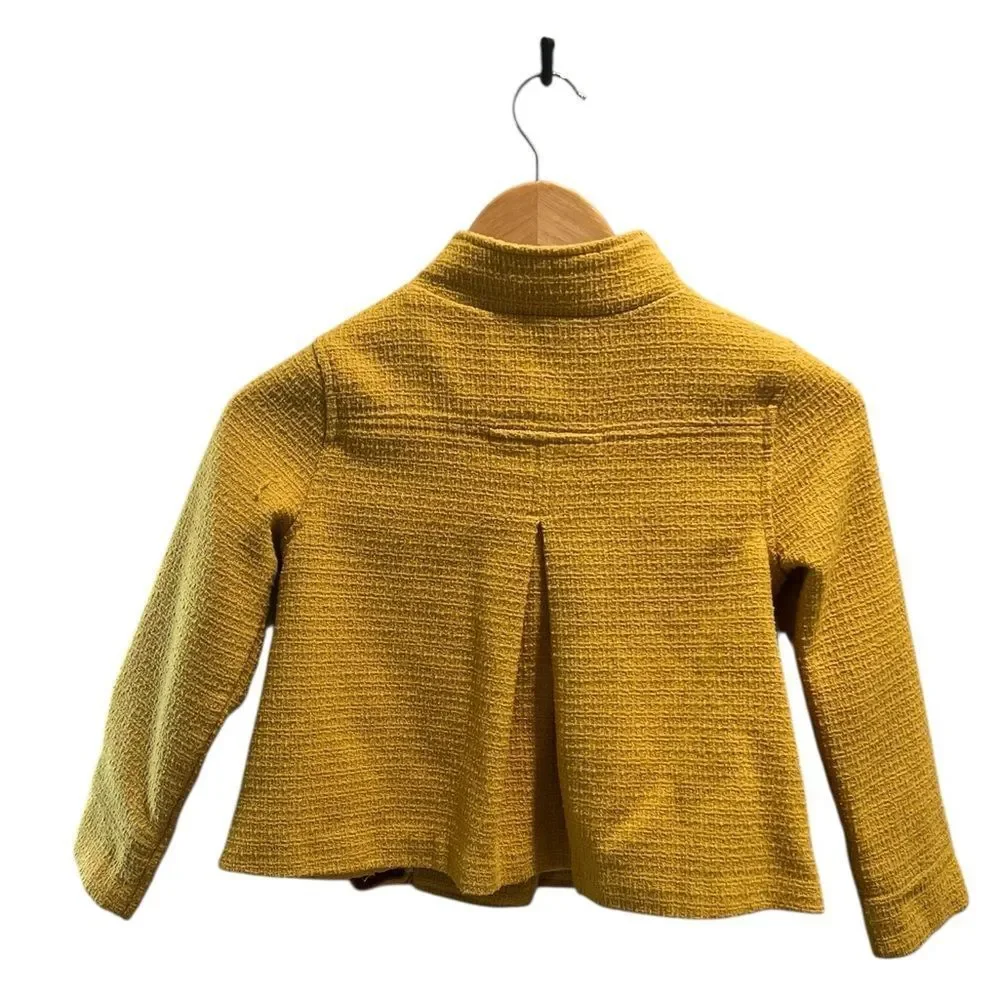 Gymboree Girls Wool Blend Tweed Jacket Mustard Yellow Size 7/8